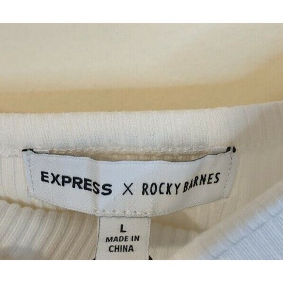 Express X Rocky Barnes Cropped Tank Top Square Neck Ribbed Large - Picture 7 of 8